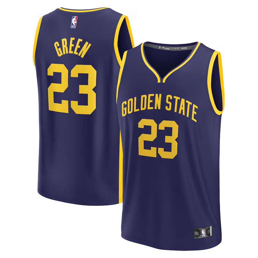 Men Golden State Warriors #23 Draymond Green Fanatics Branded Navy 2022-23 Fast Break Replica Player NBA Jersey